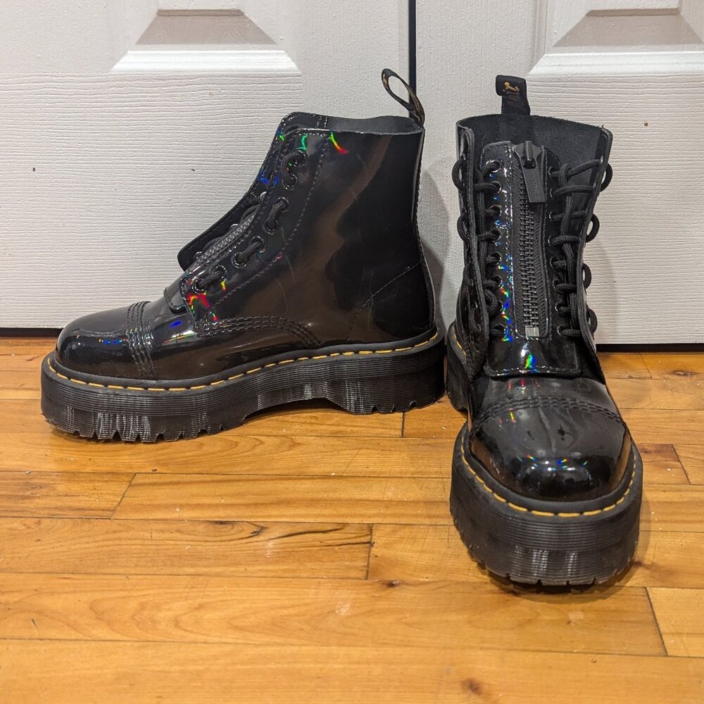 Dr.Martens Sinclair Black Iridescent Platform Boots size 9